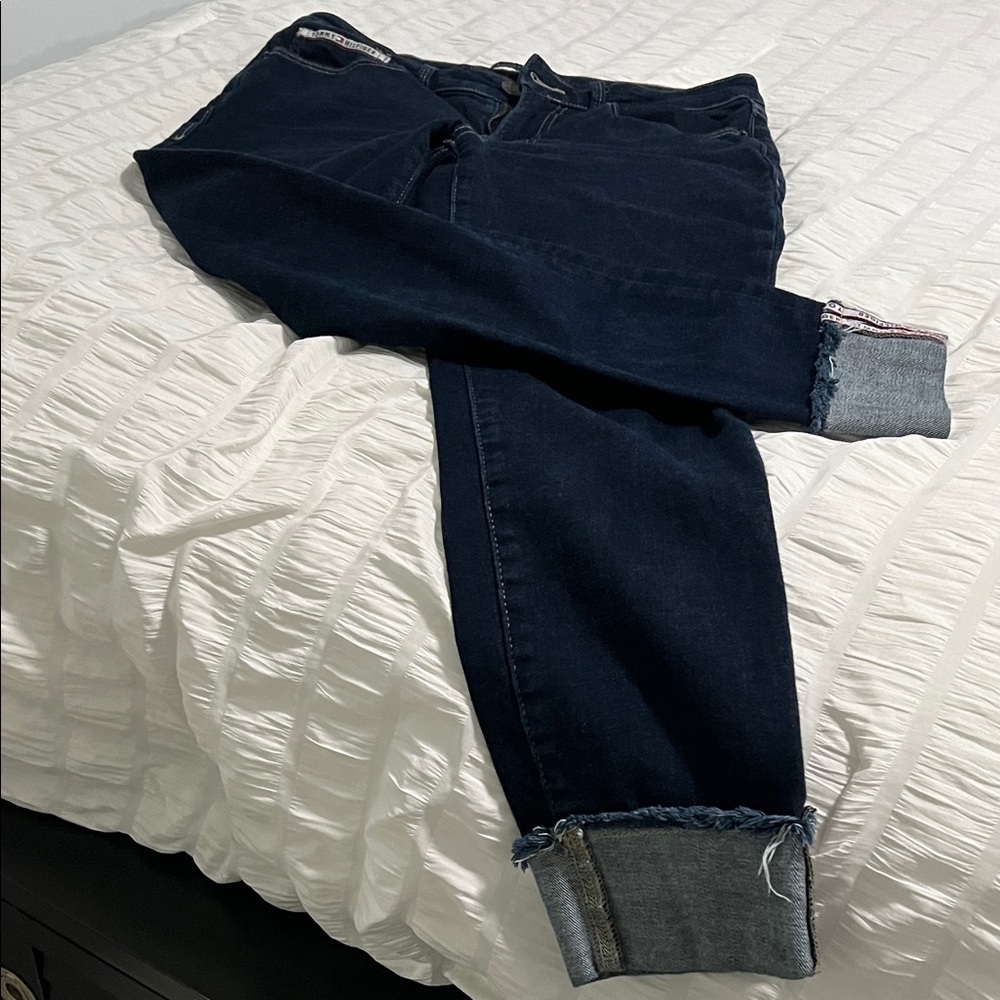 Tommy Hilfiger Women's Straight Leg Dark Indigo Jeans - Picture 2 of 8